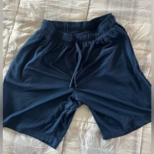 Athletic Works Men's Navy Mesh Drawstring Shorts